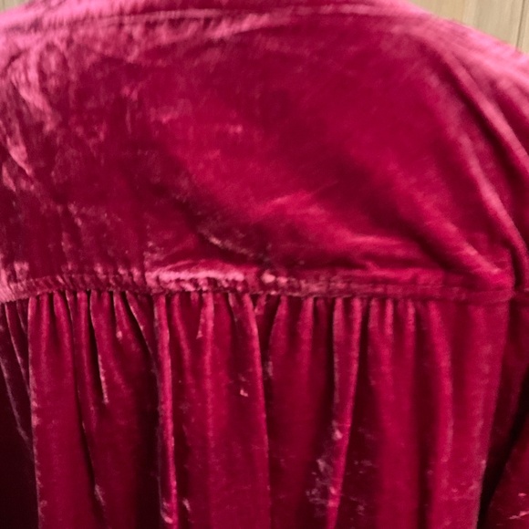 NWT Anthropologie Melody Velvet Tunic Dress Raspberry pink soft flattering V M - Picture 16 of 16